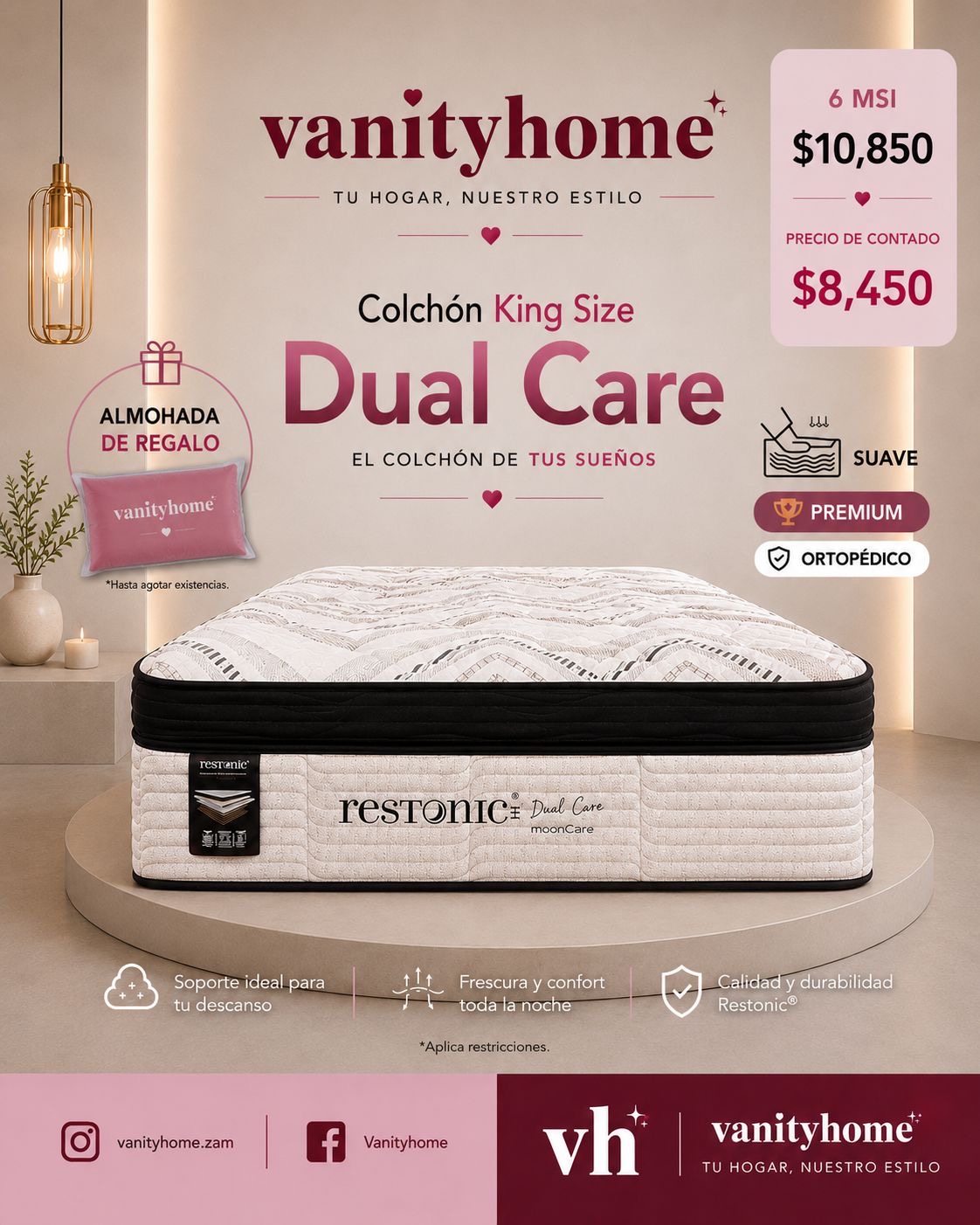Colchón Restonic Dual Care King Size