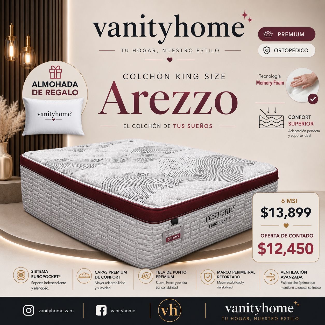 Colchón Restonic Arezzo King Size