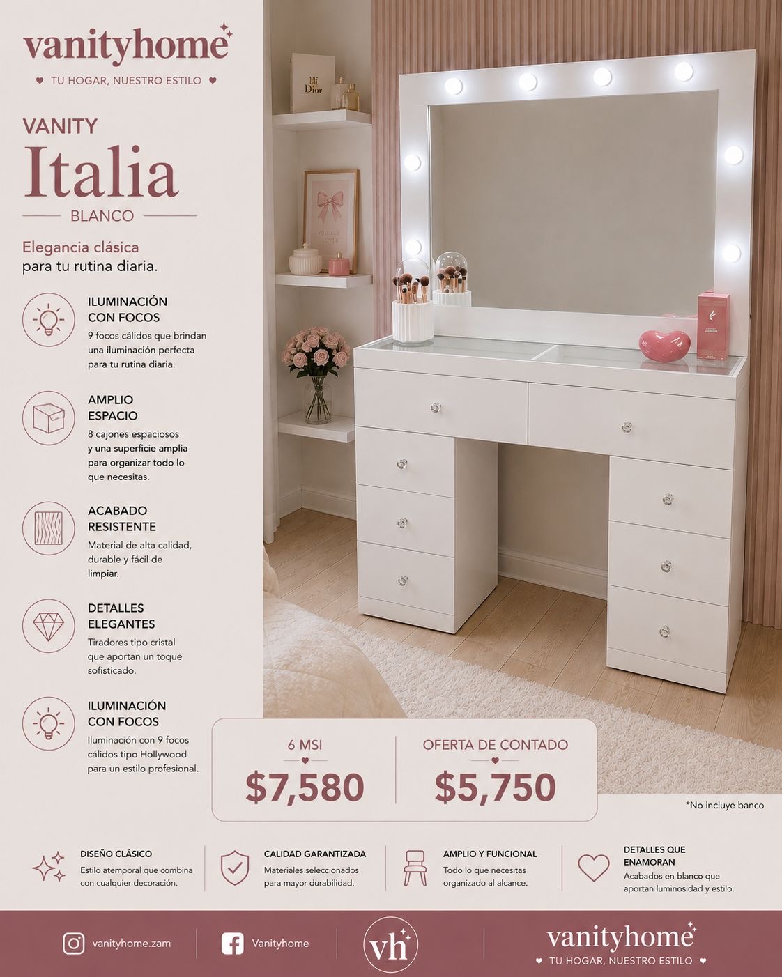 Vanity Italia Blanco