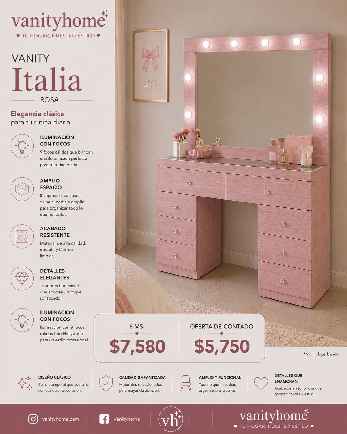 Vanity Italia Rosa